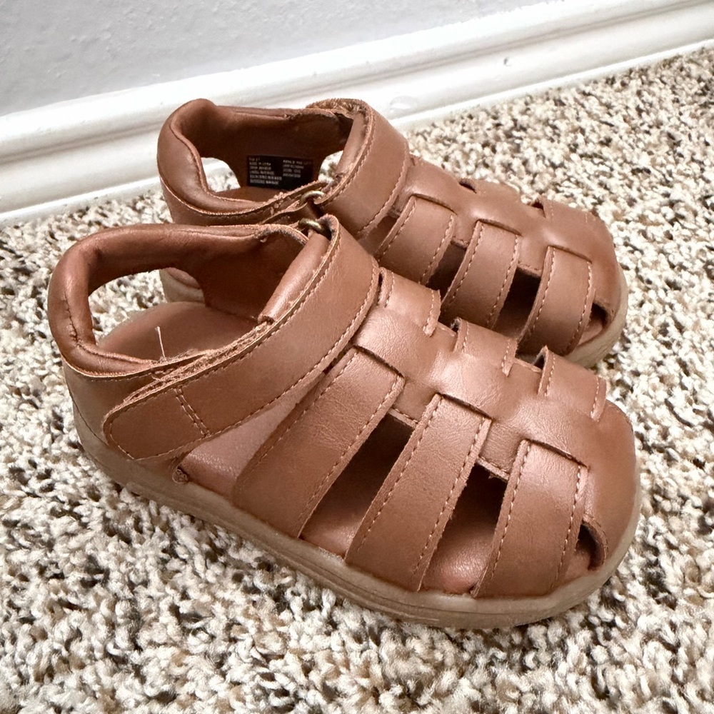 jumping beans Brown Closed-Toe Fisherman Sandals for Kids
